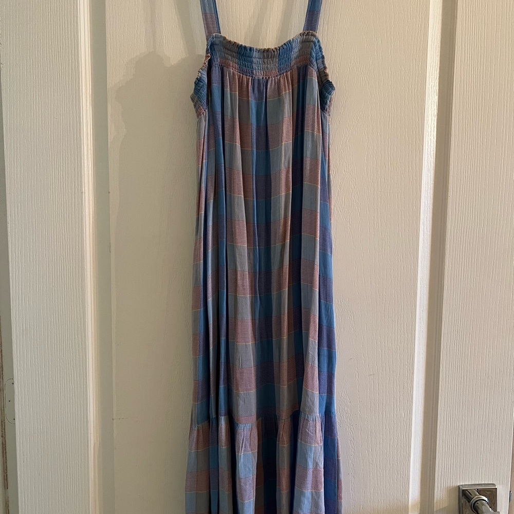 LOFT plaid midi dress